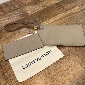 Louis Vuitton Empreinte Monogram Neverfull MM Pochette Tourterelle